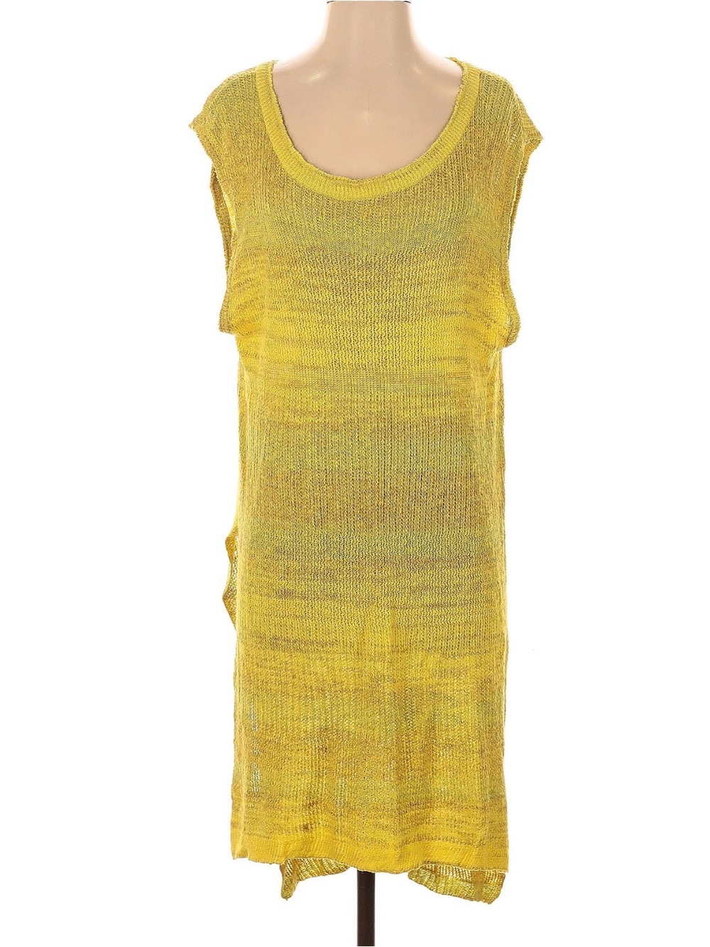 Free People Bright Yellow Crochet Knit Tank
